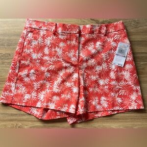 NWT MICHAEL KORS Sangria Floral Print 5” Shorts Size 6 Orange Red $74 RTV!